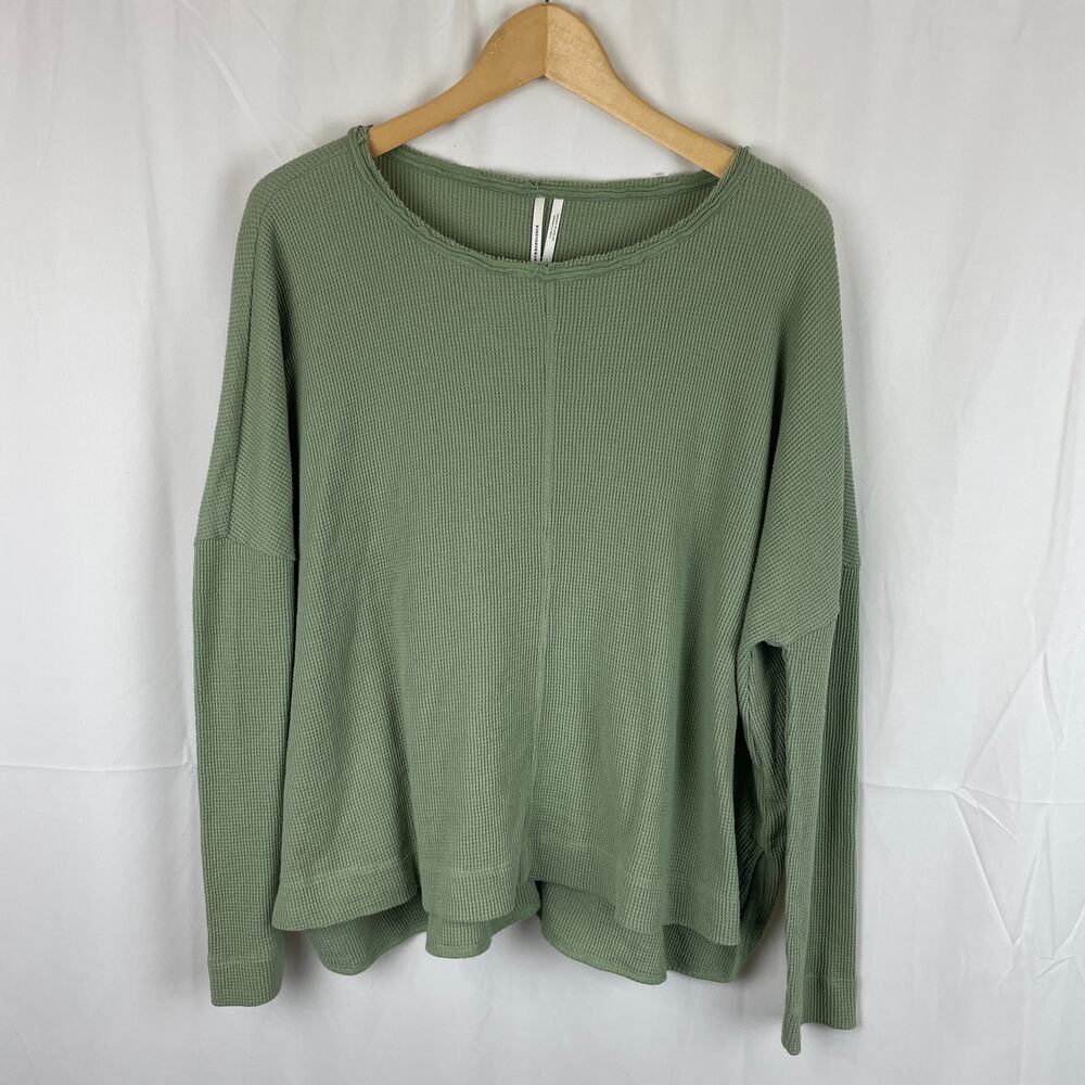 Anthropologie Nori Waffle Thermal Top Long Sleeve Oversized OB1088757 Size M
